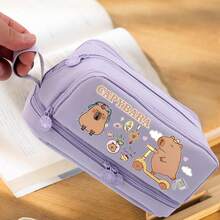 Capybara Fashion Large Pencil Case ,High Capacity Holder Box Storage Bag ,Large Capacity Multi-Layer Pen Bag,Desk Organizer Marker Pouch Pen For Middle School Office College Adult Girl And Boy(Multiple Colors Available),Back To School Supplies Essentials Office Supplies Valentine's Day Gifts - Multicolor - View 5