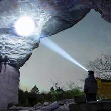 荧光头灯 高功率LED头灯 USB充电 变焦头灯 防水手电筒 带传感器 户外露营钓鱼灯 - 黑色 - 查看 3