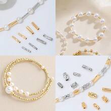 2pcs Copper Faceted Hollow Tube Beads, Designed For DIY Bracelet, Necklace, Jewelry Making - DIY - View 7