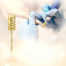 1pc Gold Tungsten Carbide Nail Polishing Drill Bit, For Nail Removal And Buffing, Nail Art Manicure In Home Or Salon - Gold - View 2