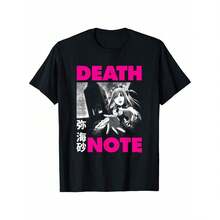 Death Notes Misa With Bright Pink Logo Anime T-Shirt - 黑色 - 查看 1