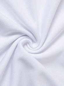 男士条纹修身短袖休闲通勤 Polo 衫，夏季，高尔夫 - 白色 - 查看 4