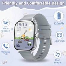 2025儿童智能手表，硅胶表带运动智能手表，1.83英寸高清全屏触控电子智能手表，100多种运动模式，闹钟、来电和信息提醒，兼容安卓和iOS系统，最佳礼物之选 - 彩色 - 查看 14