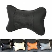 1pc Car Headrest Neck Support Cushion Pillow, Breathable Mesh Fabric, PU Leather Sides, Fiber Filled, Universal Car Neck Pillow To Relieve Headache - Multicolor - View 3