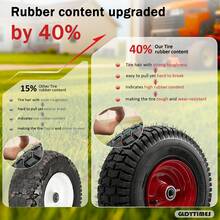 GLDYTIMES 13x5.00-6 无内胎轮胎带轮毂，13x5-6 无内胎草坪拖拉机轮毂，带 3-6 英寸偏置轮毂和 3/4 英寸或 5/8 英寸衬套，防刺穿轮胎，橡胶含量高达 40% - 黑色 - 查看 3