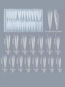 150pieces Of Extra-Long Special-Shaped Butterfly Wave Nail Crystal Light Therapy For Extending Nail Film, Paperless Tray, Multiple Sizes Of Boxed Nail Tools - Clear - View 7