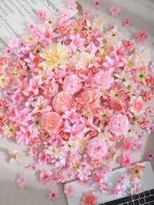 20/40支粉色人造花材 - 仿真花，手工头饰，花环材料，婚礼用花。适用于制作花环、节日和生日派对装饰、新娘腕花、家居和花店装饰、母亲节装饰，全年皆可使用。 - 粉紅色系 - 查看 8