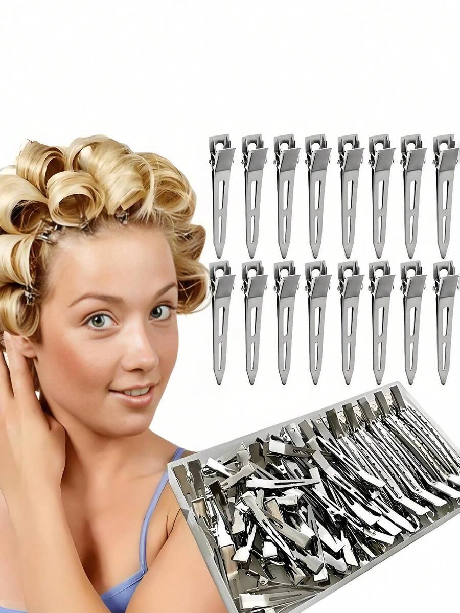 10/12/30/Pcs Professional Ladies Salon Fixed Hair Pin 5.5cm Curl Metal Hair Clips Hair Root Fluffy Clips DIY Tools Hair Accessories - Silver - View 1