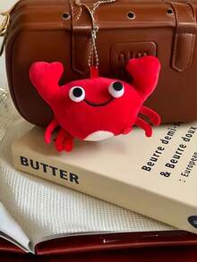 1pc Plush Crayfish/Crab Pet Doll, Biting Dog Doll, Ocean Animal Crayfish Pet Doll, Crab Cat Interactive Pet Doll, Interesting Red Crayfish Crab Animal Pendant Cartoon Children Gift, Cute Realistic Marine Crayfish Crab Ocean Interesting Keychain, Red Crayfish Plush Keychain, Plush Crayfish Soft Stuffed Animal Mini Plush Pet Doll - Multicolor - View 4
