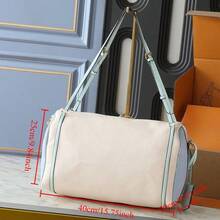 Red Textured Women's Leather Bag, Adjustable Shoulder Strap Crossbody Bag, Large Capacity Single Shoulder Bag In Red And White, Versatile For Daily Use - Blanco y azul - Ver 10