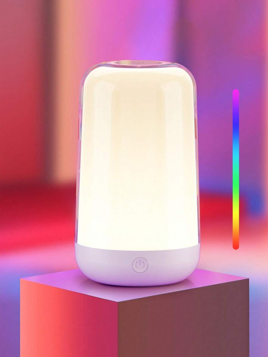 1PC Smart Night Light, Touch-Adjustable Lighting, Usb Multi-Functional, Creative Night Light, Wireless Bedside Music Ambient Light. - Multicolor - View 1