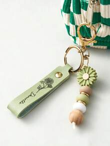 Personalized Daisy Keychain, Handmade Daisy Beaded Keychain, Customized Name Keychain, Cute Customized Pendant, Back To School Or Friendship Gift - Multicolor - View 4
