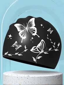 1pc Adult Silicone Swim Cap, Elegant Butterfly Pattern, Waterproof Anti-Slip, Comfortable Elastic, Suitable For Short Or Long Hair - Multicolor - View 13