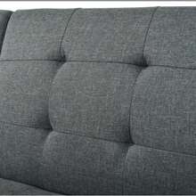 Foldable Futon Sofa Bed, 146 Cm Sleeper Sofa With 5-Way Adjustable Backrest, Modern Loveseat For Small Spaces, Guest Bed & Living Room - Grey - View 8