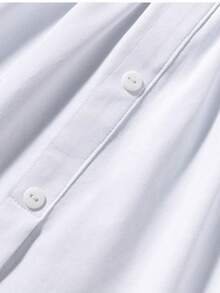 一件春夏休闲叠穿卫衣，喇叭裙摆，韩版打底衫连衣裙，白色迷你裙 - 白色 - 查看 3