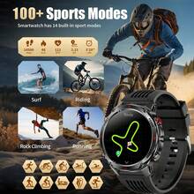 KENPANG ساعة ذكية رياضية خارجية جديدة لعام 2026 للرجال، تحديد المواقع GPS+Beidou، شاشة AMOLED HD 1.46 بوصة، مع مكالمات بلوتوث، مساعد صوتي، وظيفة التذكير، مقاومة للماء 3ATM، ضوء LED، أكثر من 100 وضع رياضي، قياس الارتفاع/الضغط الجوي/البوصلة، بطارية 540 مللي أمبير، متتبع لياقة صحي متوافق مع iOS و Android - متعدد الألوان - مشاهدة 8