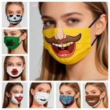 30pcs Clown Fashion Funny Face Mask, High-Quality Disposable 3-Ply Adult Protective Mask For Halloween, Elastic, Windproof, Sunscreen, Comfortable, Breathable, Casual Wear, Non-Washable, Women Style Jacquard Fabric - Multicolor - View 2