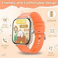 2025新款1.83英寸高清全触控儿童智能手表，220mAh长续航电池，支持拨打/接听电话、计步器、卡路里计数、多种运动模式、消息和来电提醒，多功能智能手表，健身智能手表，兼容安卓/iOS系统 - 彩色 - 查看 12