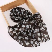 Dreamy Collection Women's Soft, Breathable, Romantic Floral Print Muslin Hijab Shawl, Spring/Summer - Multicolor - View 14