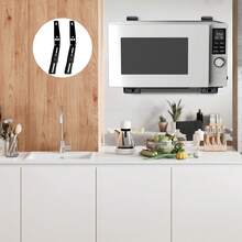 HOHOBLA 304 Stainless Steel Sturdy Microwave Shelf, Bracket Wall Mount Kit Foldable Stretch Wall Mounted Rack Shelf Oven Stand Shelf Rack 2 Piece With Screws - As Shown - View 4