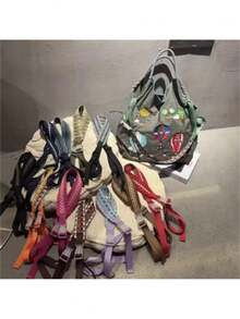 Extension Detachable Shoulder Strap For Ball Chain Crossbody Bag Wide Woven Extension Rope Bag Accessories - Multicolor - View 7