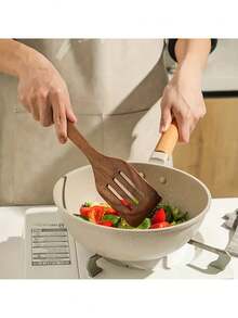 5pcs Wooden Cooking Utensil Set Including Wok Spatula, Natural Boxwood Kitchen Tools - Spatula, Ladle And Soup Spoon Set - Brown - View 6