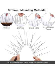Purchase Anti-Bird Spikes, Including Anti-Bird Spikes, Anti-Bird Spikes (Flexible Stainless Steel Material, Plastic Base), To Prevent Birds From Entering, Covering Rooftop Railings And Mailbox Windows.