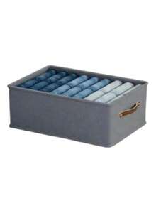 1pc Foldable Linen Fabric Storage Box, No Divider, Suitable For Organizing Clothes, Jeans And Sweaters In Wardrobe. Decorative, Suitable For Autumn Decor, Holiday Decor, Room Decor, Home Decor, Bedroom Decor, Storage Box, Home Storage, Women's White T-Shirt, Women's Black Pants, Women's Winter Clothing, Dress, Women's Winter Clothing, Elegant Women's Dress, Women's White Blouse, Long Sleeve - Grey - View 13