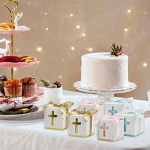 25 hộp giấy đựng kẹo hình thánh giá chủ đề lễ rửa tội, kèm ruy băng, thích hợp làm quà tặng lễ rước lễ lần đầu, quà tặng cho lễ rửa tội, tiệc mừng em bé chào đời. - Nhiều màu - Xem 6