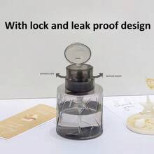 200ml Transparent Nail Art Pump Bottle, Nail Polish Remover Alcohol Separation Bottle, Transparent Nail Art Empty Bottle With Lock - Multicolor - View 5