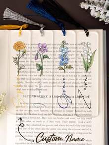 Personalized Customized Acrylic Bookmark, Supporting Various Texts/Fonts/Customization, Randomly Gift Tassels. Durable, Friction Resistant, And Corrosion-Resistant.Excellent Gift For Students, Classmates, Family, Friends, Or Loved Ones, Showing Your Unique Personalized And Special Care., Office Organization - Multicolor - View 3