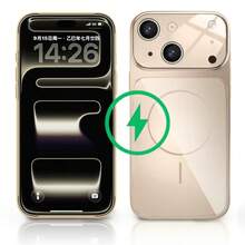 Hadaasi 1pc Gold Style Upgraded Version: Original Large Window Magnetic Protective Case, Compatible With IPhone 17/16/15/14/13/Apple Air/17 Pro Max - Supports Wireless Charging, Matte Finish - Gold - View 2