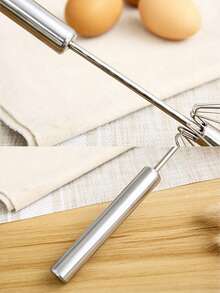家用不锈钢半自动打蛋器按压旋转式蛋奶搅拌器 - 銀色 - 查看 6