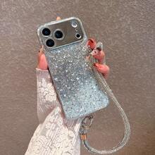 Luxury Glitter Silver Phone Case + Long Rhinestone Lanyard Strap Compatible With IPhone 17 Pro Max/17 Pro/17/16 Pro Max/16 Pro/16/16 Plus/16e/15/15 Pro Max/15 Pro/15 Plus/11/12/13/14 Pro Max/11 Pro/11 Pro Max/12 Pro/12 Pro Max/13 Pro/13 Pro Max/14 Pro/14 Pro Max, Full Body Shockproof Hard Shell - Silver-long Diamond-encrusted Cord - View 3