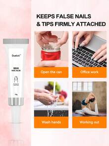 2pcs/1pc Super Strong Semi Nail Glue 10g For Press On Nails - Quick Drying, Semi Solid, Long Lasting, No UV Light Needed - 10g - View 6