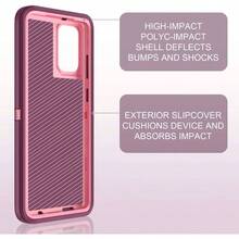 - Funda para A50/A50S - Proteccin de cuerpo completo 3 en 1 a prueba de golpes, color morado y rosa - Púrpura/Rosado - Ver 4