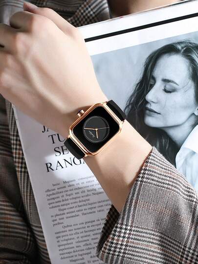 1 st. modern unik designad damkvartsklocka, minimalistisk stil, lämplig för olika tillfällen, moderiktig, lämplig för dejter, fester, presenter till vänner