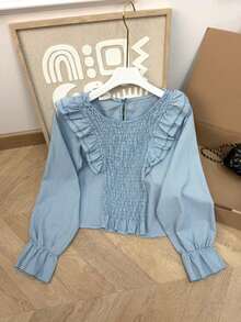 Women Tops - 淺藍色 - 查看 2