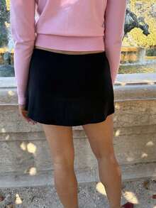 Womenacute;S Solid-Color Fitted Skirt - Black - View 5