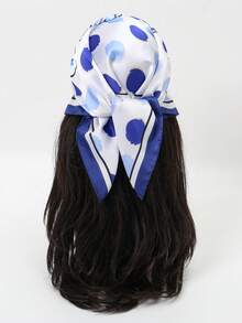 1pc Bandana, New Polka Dot & Floral Print Women Casual Headband, Waist Scarf, Hair Tie - Multicolor - View 7