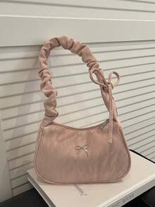 Fashionable Pleated Handbag, New Design Bow Shoulder/Underarm Bag For Women - Pink - View 12