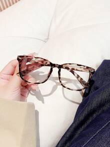 1 Pc Women Square Full-Rim Black Glasses, Men Light Glasses, Fashion Casual Office Wear - Multicolor - View 7