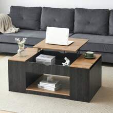WF311892AAZ Lift-Top Coffee Table - 109.5 Cm, Grey Frame, Elegant Design, Storage Space Under The Tabletop