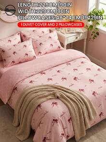 2/3件套数字印花被套组（1件被套+1/2件枕套，不含被芯），樱桃红印花，舒适透气，亲肤柔软抗起球，适用于双人/标准双人/加大双人/特大双人床，四季皆宜，多种尺寸可选，可机洗，优雅卧室装饰 - 彩色 - 查看 21