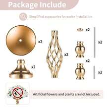 Elegant Tall Gold Vases With Pillar Candle Holders For Wedding Table Centerpieces - Set Of 2 - Multicolor - View 4
