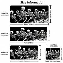 1pc Funny Cute Skeleton Gaming Mouse Pad With Non-Slip Rubber Base, Large Anime Black Goth Style Mouse Mat With Stitched Edges, Long Keyboard Pad For Home And Office - Black and White - View 3