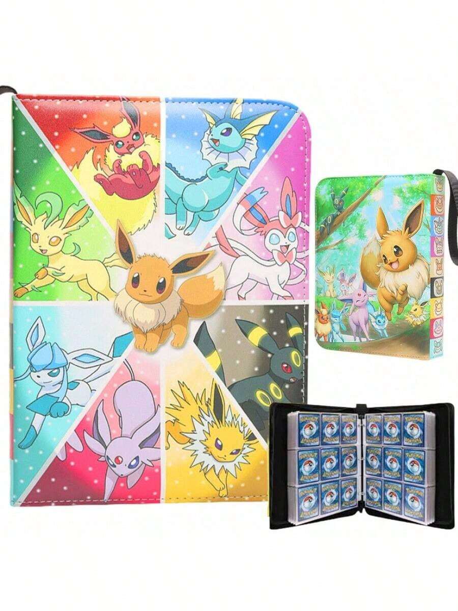 pokemon 限量版宝可梦集换式卡牌游戏高级收藏册 - 每页4个卡位，侧装式，收藏家官方授权礼品，送朋友的礼物，生日礼物，主题派对礼物 - 彩色 - 查看 1