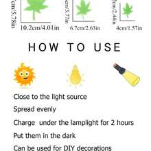 10pcs/Set Glow In The Dark Maple Leaf Pattern Wall Sticker, Green Self Adhesive Wall Art Sticker For Home Decor,Stickers,Wall Decal, Vinyl Decal For Home Decorations,Spring Decoration Items Refresh Your Home,Rama Decoration Stickers,Wall Decor,Stickers,Wall Stickers,Room Decor,Home Decor Back To School School Supplies - 彩色 - 查看 3