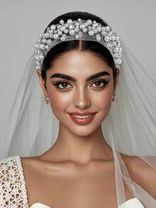 1件水钻花朵发箍，闪亮花环头饰，适合新娘、婚礼、节日、派对、庆典、日常休闲、情人节、新年嘉年华等场合佩戴。 - 紅色 - 查看 15