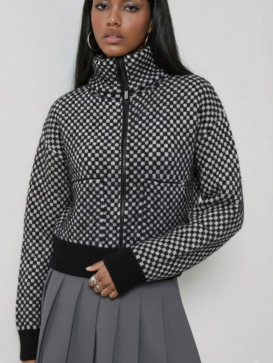 Se-Helo 女士春夏秋冬新款时尚服装，街头/日常通勤/时尚个性/休闲放松/节日圣诞，欧美风拼接针织休闲毛衣外套